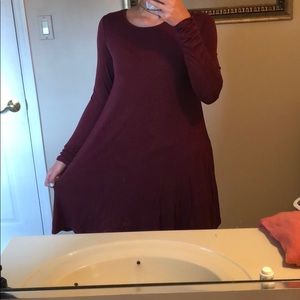 OLD NAVY maroon long sleeve dress